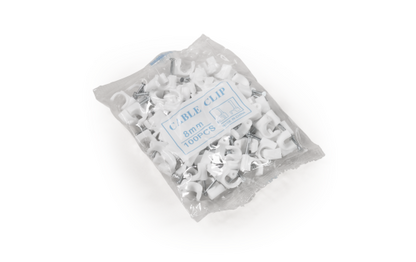Kabelschelle McPower, 8mm, 100er-Pack, weiß, Kunststoff