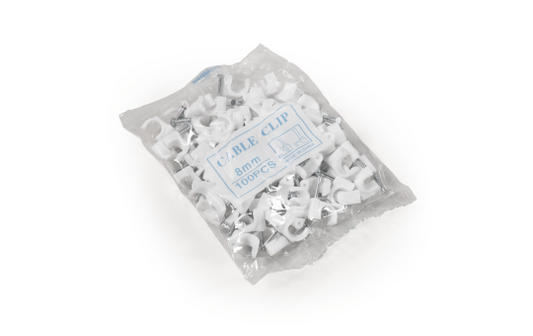 Kabelschelle McPower, 8mm, 100er-Pack, weiß, Kunststoff