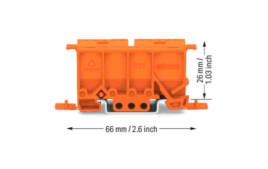 Befestigungsadapter WAGO, 22x66mm, Schraubmontage, orange