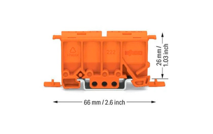 Befestigungsadapter WAGO, 22x66mm, Schraubmontage, orange
