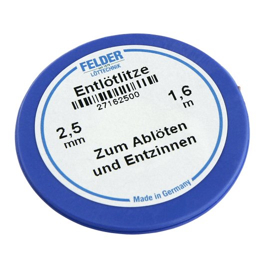 Entlötlitze FELDER, 2,50mm, mit halogenfreiem Flussmittel getränkte Kupferlitze, 1,60m Spule