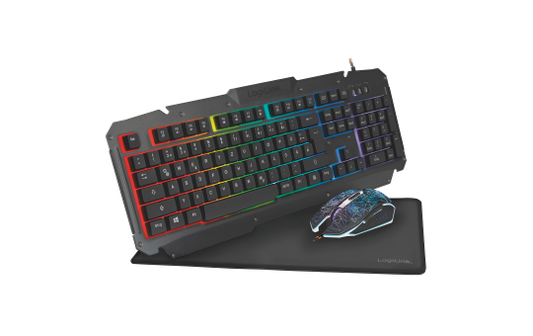 PC Gaming Set, Tastatur, Maus und Mauspad, LED Beleuchtung,