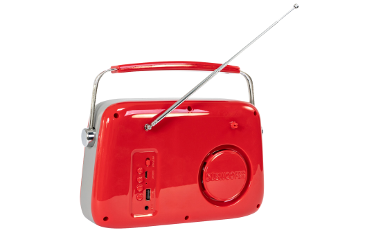 Tragbares Nostalgie Radio ''FREESOUND-VR40R'' mit Bluetooth, USB & FM 30W, rot