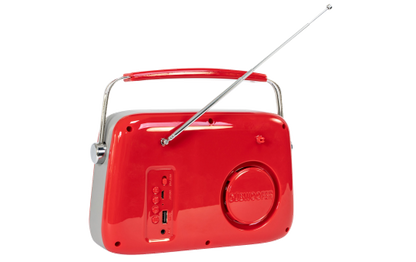 Tragbares Nostalgie Radio ''FREESOUND-VR40R'' mit Bluetooth, USB & FM 30W, rot