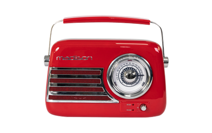 Tragbares Nostalgie Radio ''FREESOUND-VR40R'' mit Bluetooth, USB & FM 30W, rot