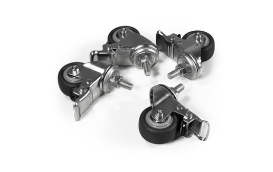 Tischrollen imstande, 4er-Set, silber/schwarz, Tragkraft je 50kg