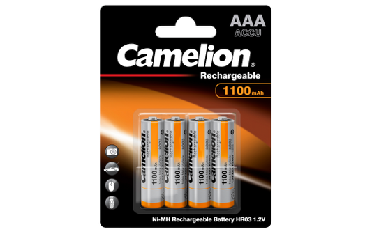 Micro-Akku CAMELION 1,2 V, 1.100 mAh, Typ AAA, NiMH, 4er-Blister
