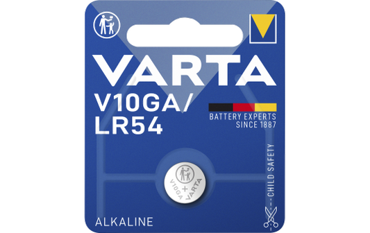 Knopfzelle VARTA ''Electronics'',  LR54, V10GA, 1,5V, Alkaline, 1er-Blister