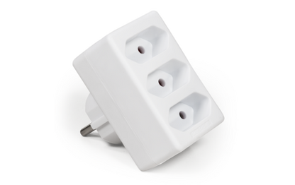 Steckdosenadapter McPower, 3x Euro, weiß