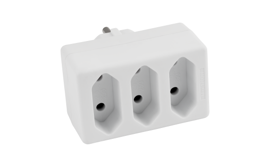 Steckdosenadapter McPower, 3x Euro, weiß