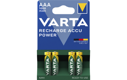 Micro-Akku VARTA, Typ AAA, NiMH-Akku, HR03, 1,2V/1000 mAh, Pre-charged, 4er Pack