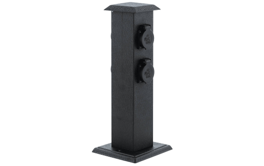 Garten-Steckdosensäule EGLO ''Park 4'', Stahl/Kunststoff, schwarz, 40x11x11cm