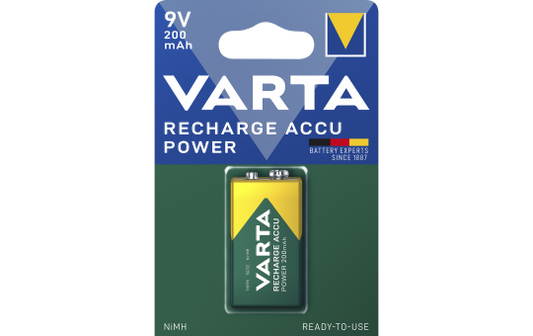 E-Blockbatterie VARTA ''Accu Power'', Ni-MH, 200mA, HR22, Typ 9V Block, 1er-Blister