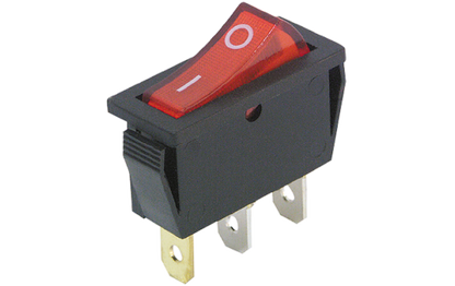 Wippenschalter McPower, beleuchtet, 3-polig, 250V~/15A, Stellungen: EIN/AUS