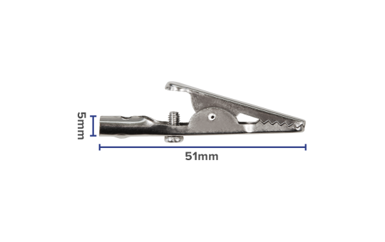 Krokodilklemme McPower, 51mm, unisoliert, mit Schraube