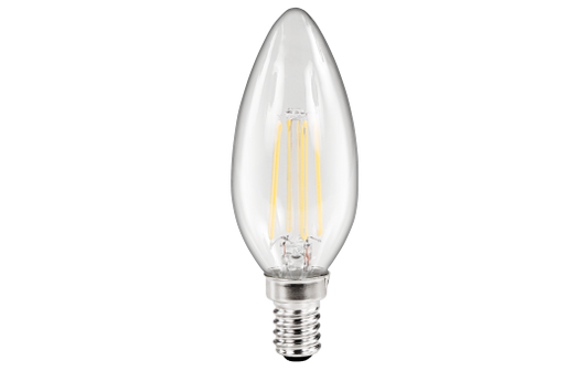 LED Filament Kerzenlampe McShine ''Filed'', E14, 4W, 490 lm, warmweiß, klar