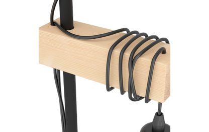 Stehleuchte EGLO ''Townshend'', 2-flammig, Holz/schwarz, E27, 20,5x25x166,5cm