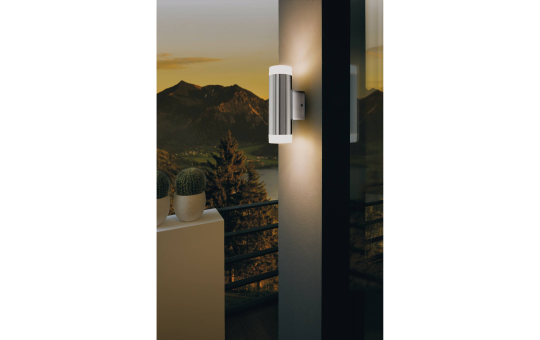 Wandleuchte EGLO ''Riga-LED'', Edelstahl/Kunststoff,satiniert, GU10, 4000K, 2x2,8W