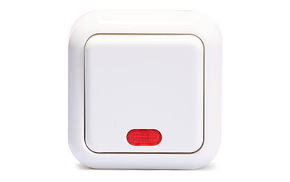 Schalter McPower ''Finery'', 250V/10A, AP, weiß, mit Kontrollleuchte