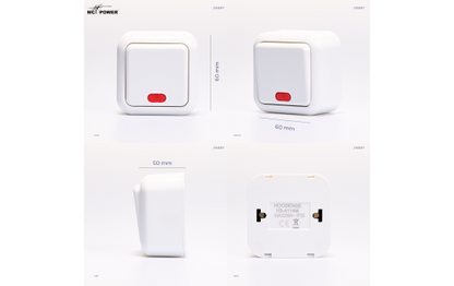 Schalter McPower ''Finery'', 250V/10A, AP, weiß, mit Kontrollleuchte