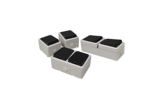 Feuchtraum Set McPower ''Taff Flur'' 4-teilig, grau, IP44