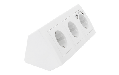 Steckdosenblock McPower ''Flair'' Aufbau, weiß, 3-fach Schutzkontakt + USB