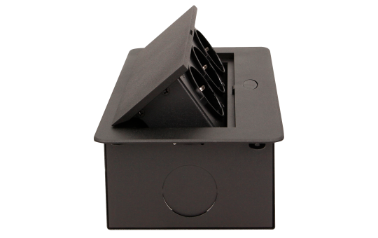 Tisch-Einbausteckdose, 3fach, schwarz, 2500W