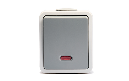 Feuchtraum Kontroll-Schalter McPower ''Fix'', Steckanschluss,IP54,250V~/10A, AP