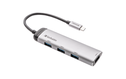 USB-C Multiport-Hub von Verbatim, USB 3.2, 15cm Kabel