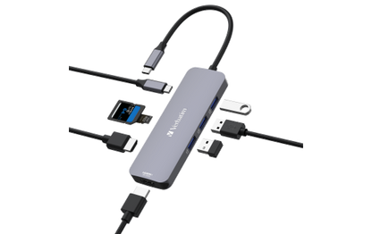 USB-C Pro 8-Port Multiport-Hub CMH-08,Verbatim,3x USB 3.2-A,USB 3.2-C,2x HDMI 4K