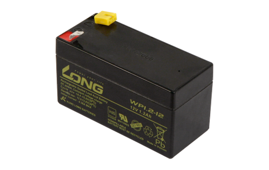 Bleiakku KUNG LONG ''WP1,2-12'' 12V/1,2Ah, VdS, 97x43x53mm, 0,6kg