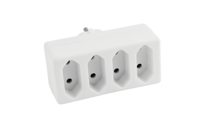Steckdosenadapter McPower, 4x Euro, weiß