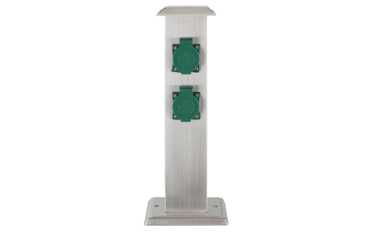Garten-Steckdosensäule EGLO ''Park 4'', Edelstahl/Kunststoff, grün, 40x11x11cm