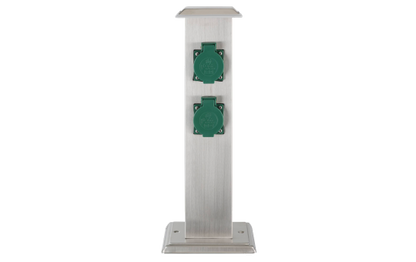 Garten-Steckdosensäule EGLO ''Park 4'', Edelstahl/Kunststoff, grün, 40x11x11cm