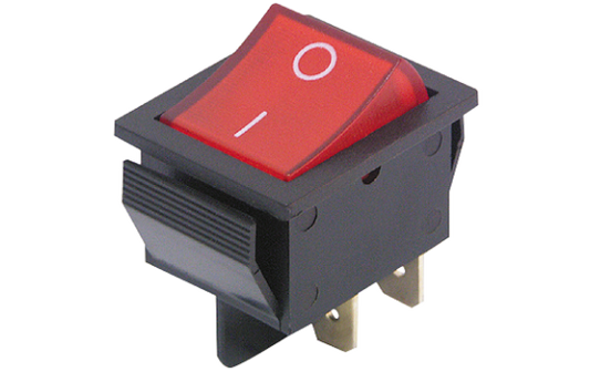 Wippenschalter McPower, 4-polig, beleuchtete Wippe, 250V/15A, Stellungen: EIN/AUS