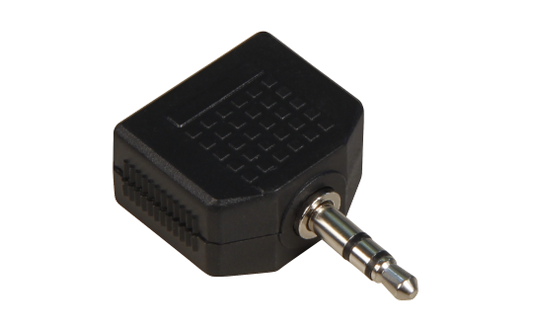 Klinke-Adapter, stereo 2x 3,5mm Kupplung auf 3,5mm Stecker