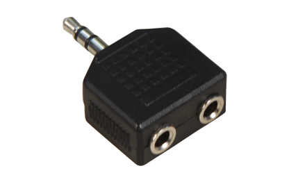 Klinke-Adapter, stereo 2x 3,5mm Kupplung auf 3,5mm Stecker