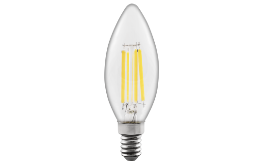 LED Filament Kerzenlampe McShine ''Filed'', 3000K, E14, 6W, 1055lm, 230V, warmweiß