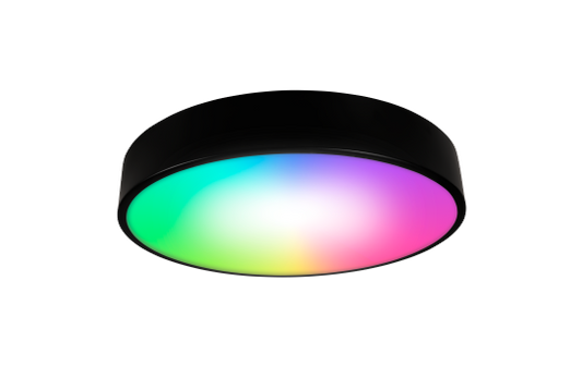 Wifi LED-Deckenleuchte McShine 35W, 4.450lm, Ø40cm, CCT+RGB, schwarz