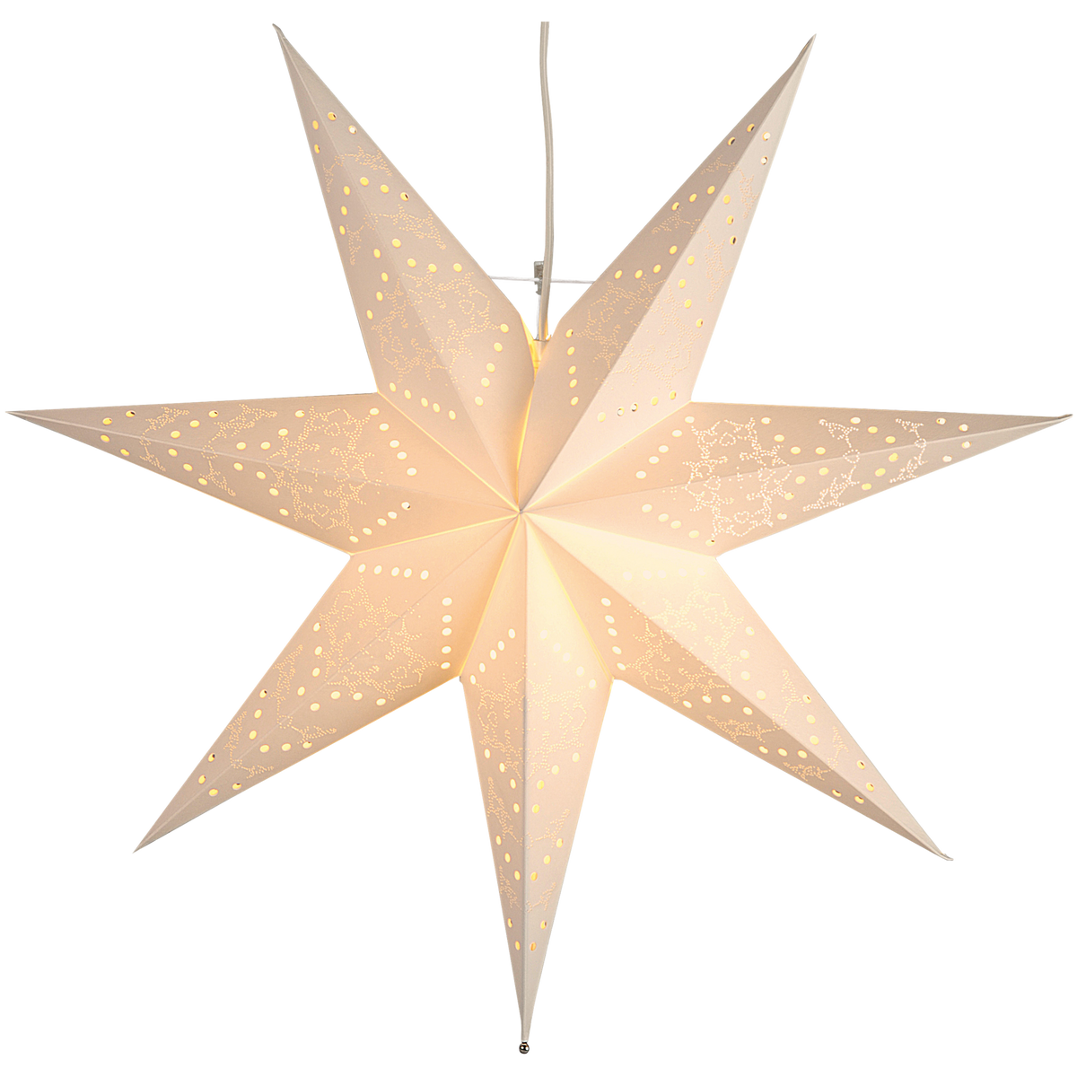 Papierstern ''Sensy Star 54'', 54x51cm, E14, Farbe: Creme, Metall/Papier