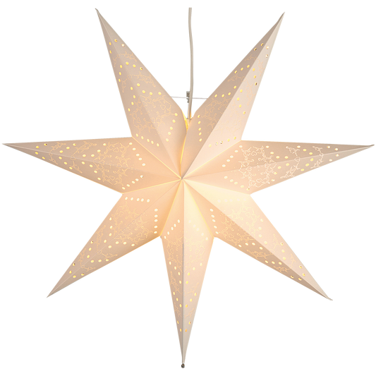 Papierstern ''Sensy Star 54'', 54x51cm, E14, Farbe: Creme, Metall/Papier
