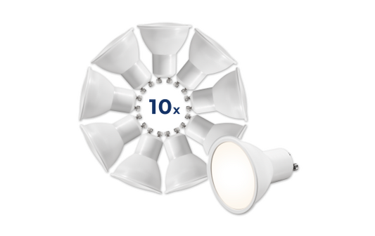 LED-Strahler McShine ''MS-60-10'' GU10, 6W, 510lm, 4000K, neutralweiß, 10er-Pack