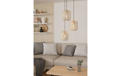 Hängeleuchte EGLO ''Romazzina'', E27, 3-flammig, Stahl, sandfarben, 110x46cm