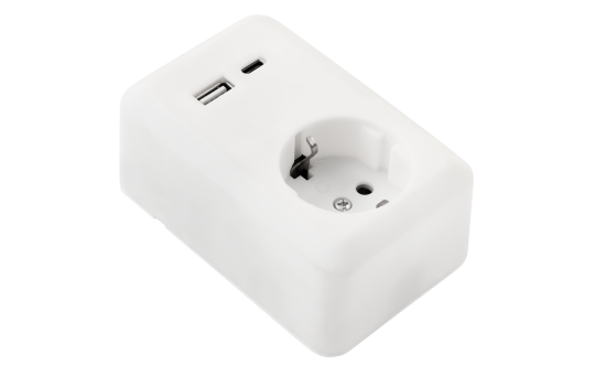 Schutzkontakt-Steckdose McPower ''Finery'', 250V/16A, 1x USB-C mit PD20W + 1x USB-A