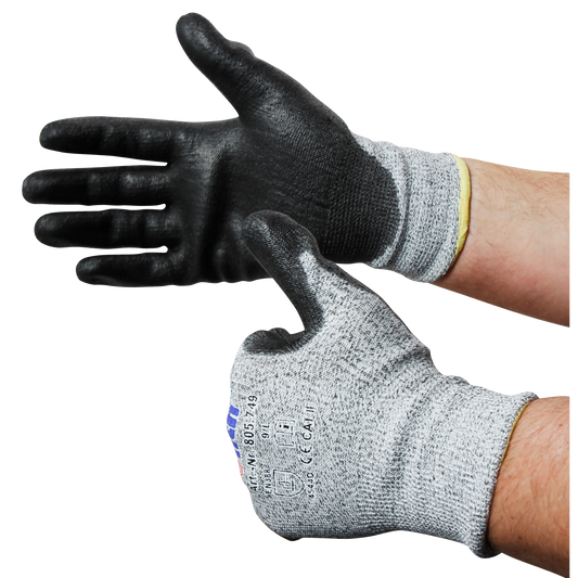Schnittschutzhandschuhe, Größe 9/L, grau, HPPE-Trägermaterial