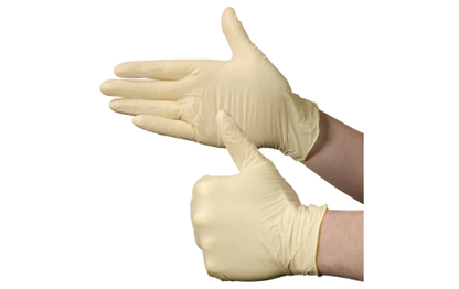 Einweghandschuhe Latex,100 Stück, Größe S, natur-transparent