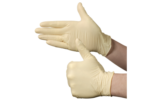 Einweghandschuhe Latex,100 Stück, Größe S, natur-transparent