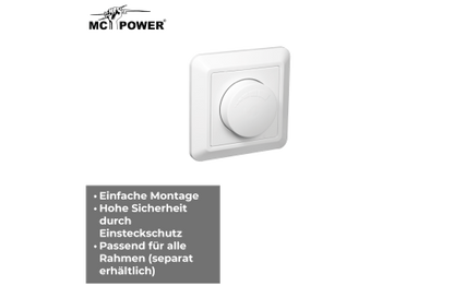LED-Dimmer für elektronische Trafos McPower ''Cup'' 250V/300W, UP, Memory-Funktion