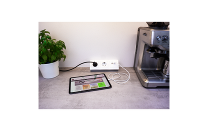 Steckdosenblock McPower ''Flair'' Aufbau, weiß, 2-fach Schutzkontakt + 2x USB