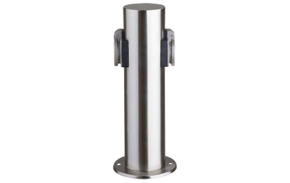 Außensteckdose 2-Fach, IP44, Edelstahl V2A, Ø118x300mm, 3680W/ 16A
